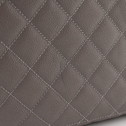 Chanel Caviar Quilted XL Grand Shopping Tote GST Light Grey 11 of 12