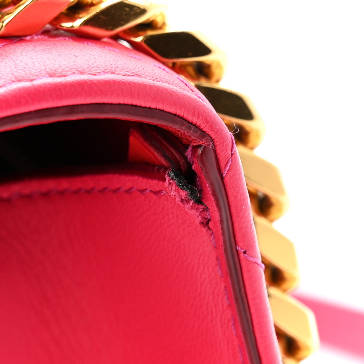 Lambskin Quilted Knuckle Shoulder Bag Fuchsia