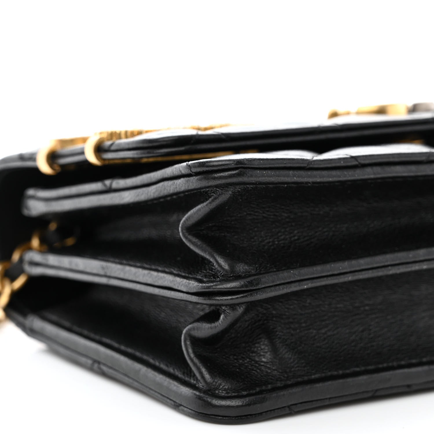 Chanel Lambskin Quilted Coco Clips Mini Wallet On Chain WOC Black 10 of 14