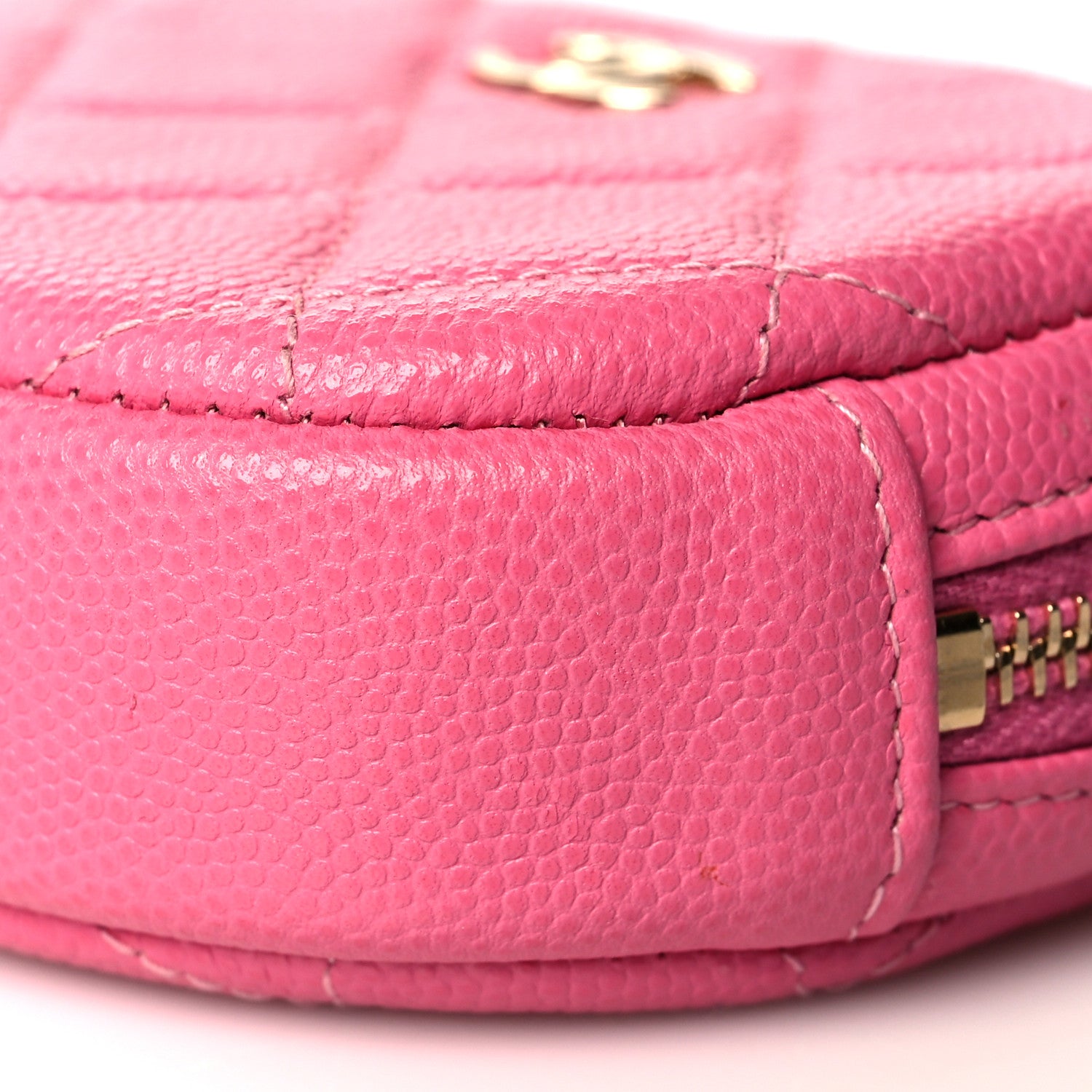 Chanel Caviar Quilted Zip Around Classic Coin Purse Pink 9 of 11