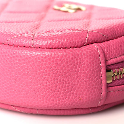 Chanel Caviar Quilted Zip Around Classic Coin Purse Pink 9 of 11