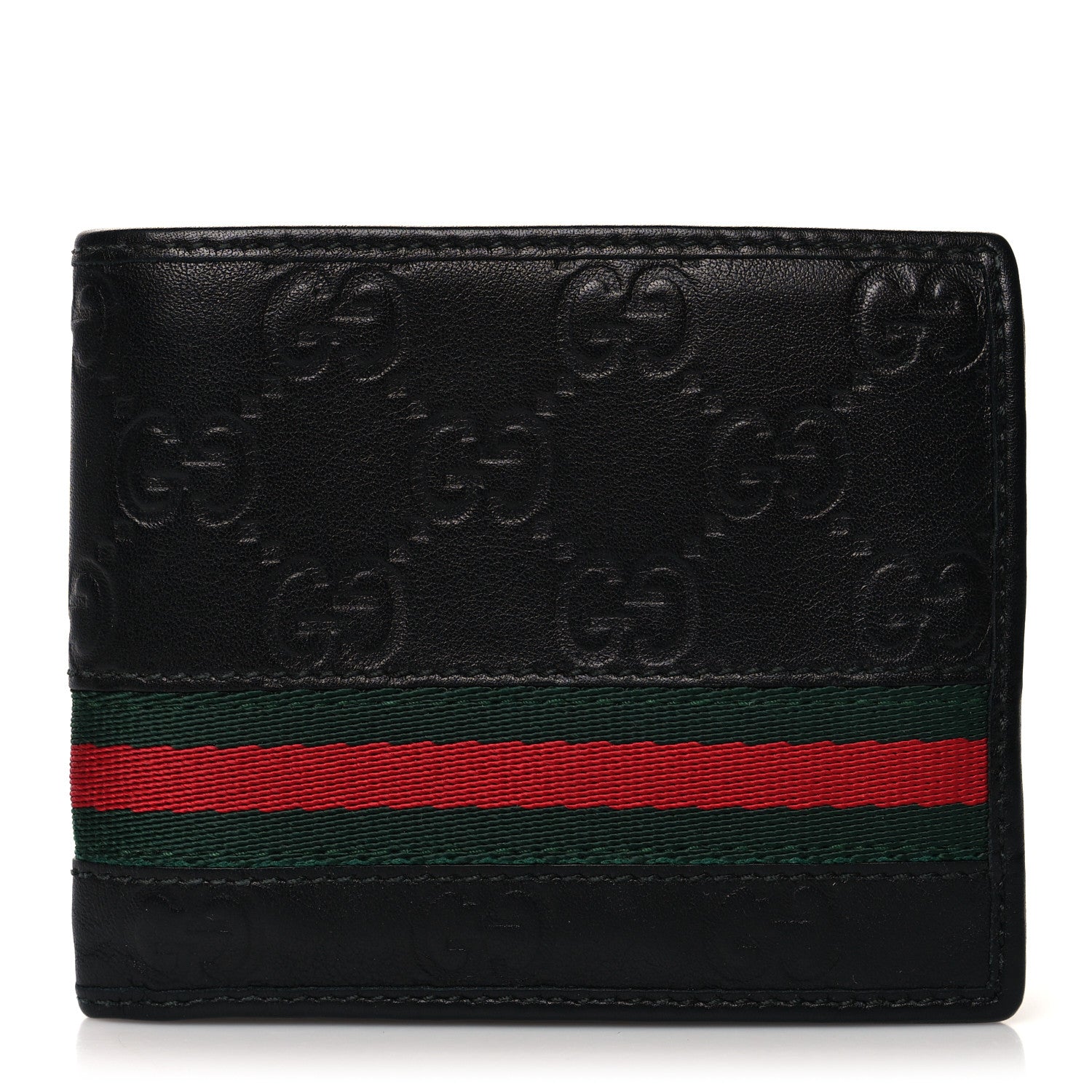 Gucci Guccissima Web Bi-Fold Wallet Black 1 of 9