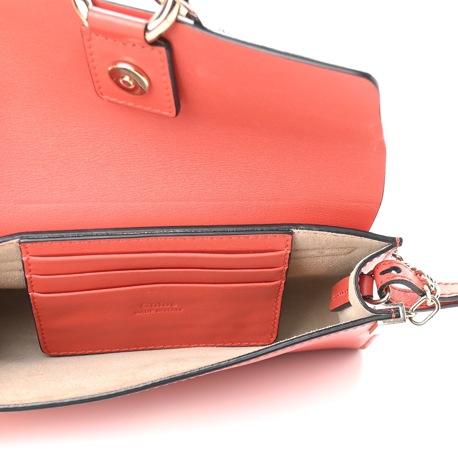 Chloe Suede Calfskin Mini Faye Shoulder Bag Earthy Red 4 of 9