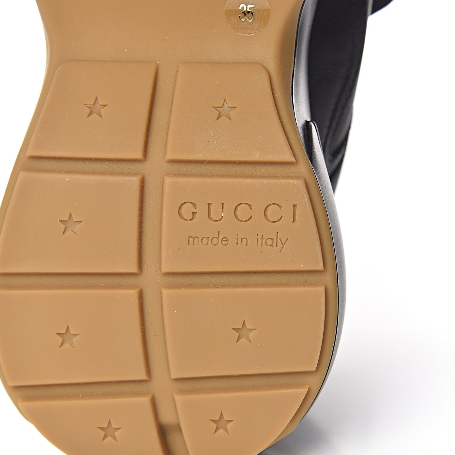 Gucci Calfskin Iridescent Logo Womens Rhyton Sneakers 35 Black 6 of 8