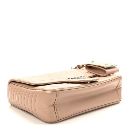Prada Soft Calfskin Impunture Diagramme Large Chain Flap Shoulder Bag Cipria 4 of 9