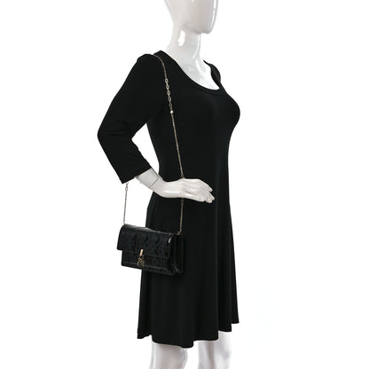 Christian Dior Patent Cannage Lady Dior Chain Pouch Black 2 of 9