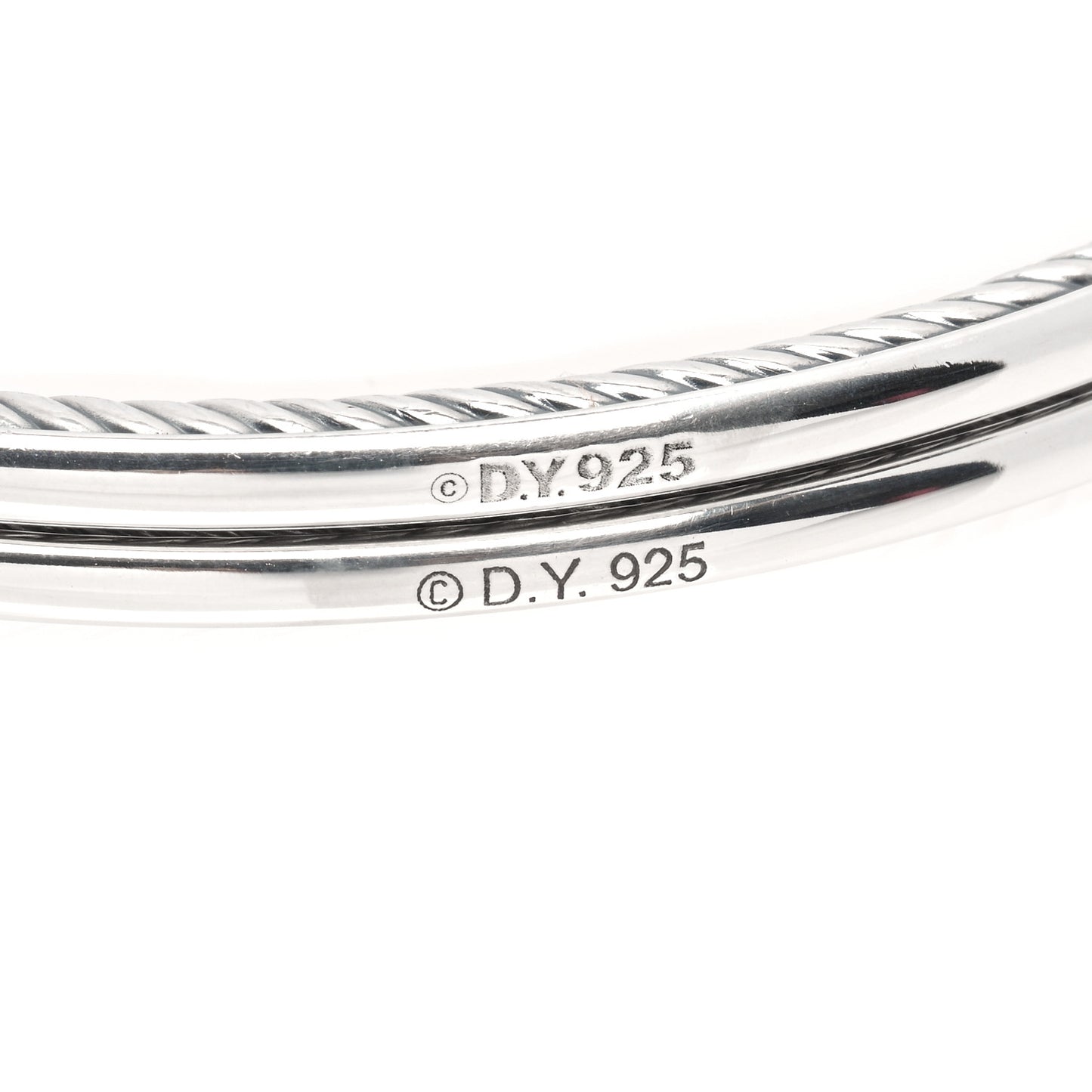 Sterling Silver Cable Classics Bangle Bracelet Set of 2