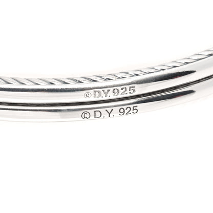 David Yurman Sterling Silver Cable Classics Bangle Bracelet Set of 2 4 of 4