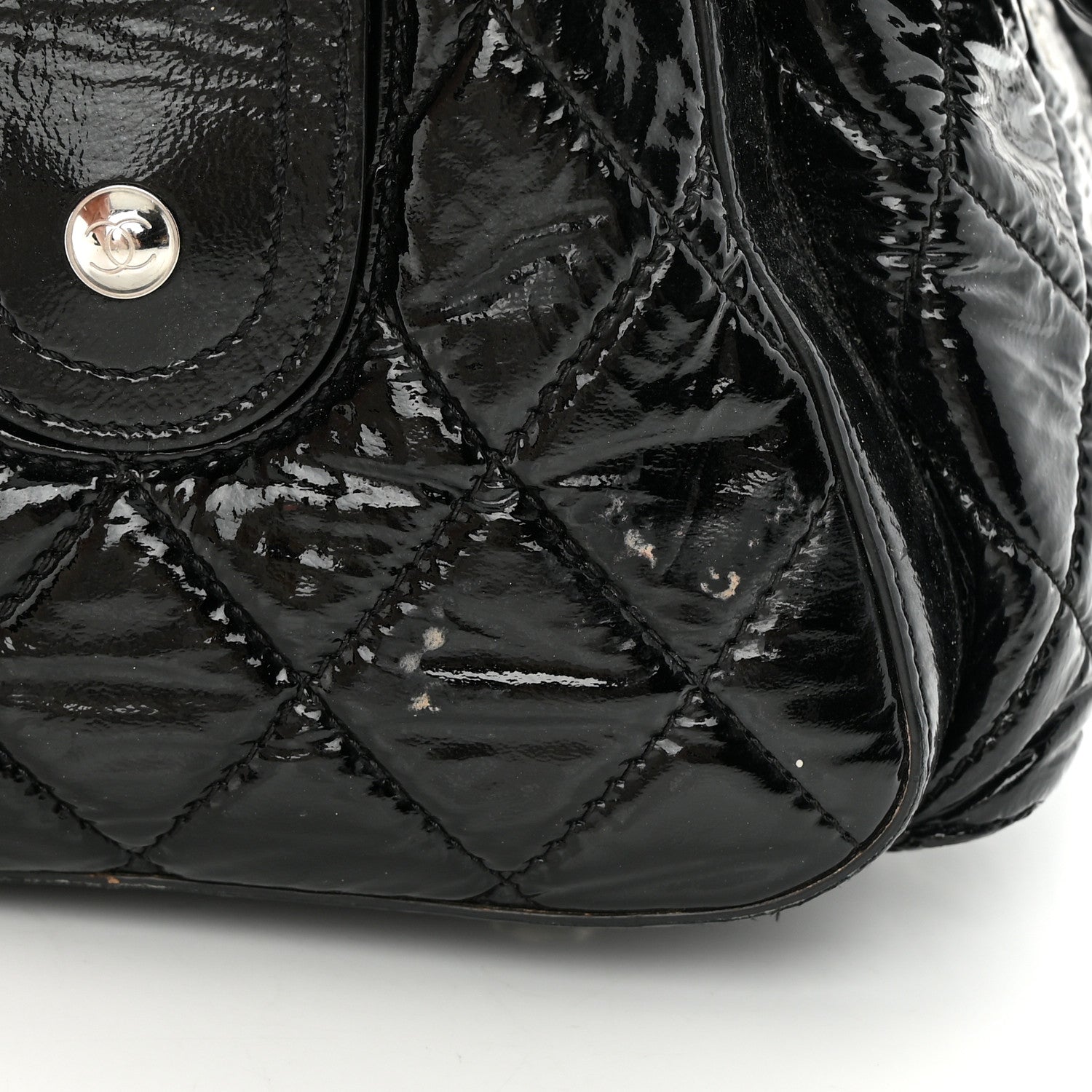 Chanel Patent Quilted Day Glo Flap Bag Black 17 of 22