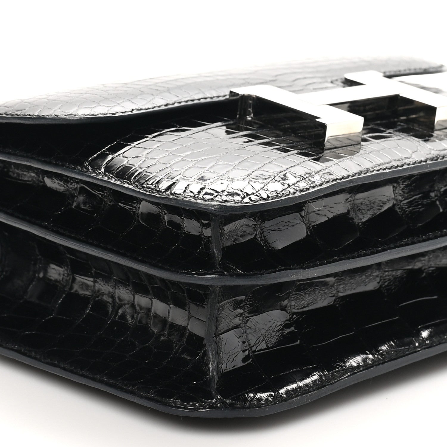 Hermes Shiny Alligator Constance 18 Black 9 of 10