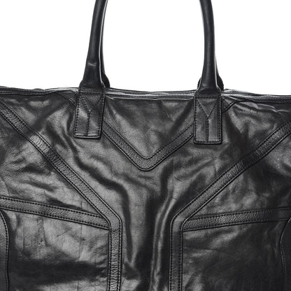 Saint Laurent Calfskin Sac Hamptons Weekender Bag Black 12 of 24