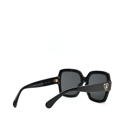 Chanel Acetate Square Heart Sunglasses 5479-A Black 4 of 6
