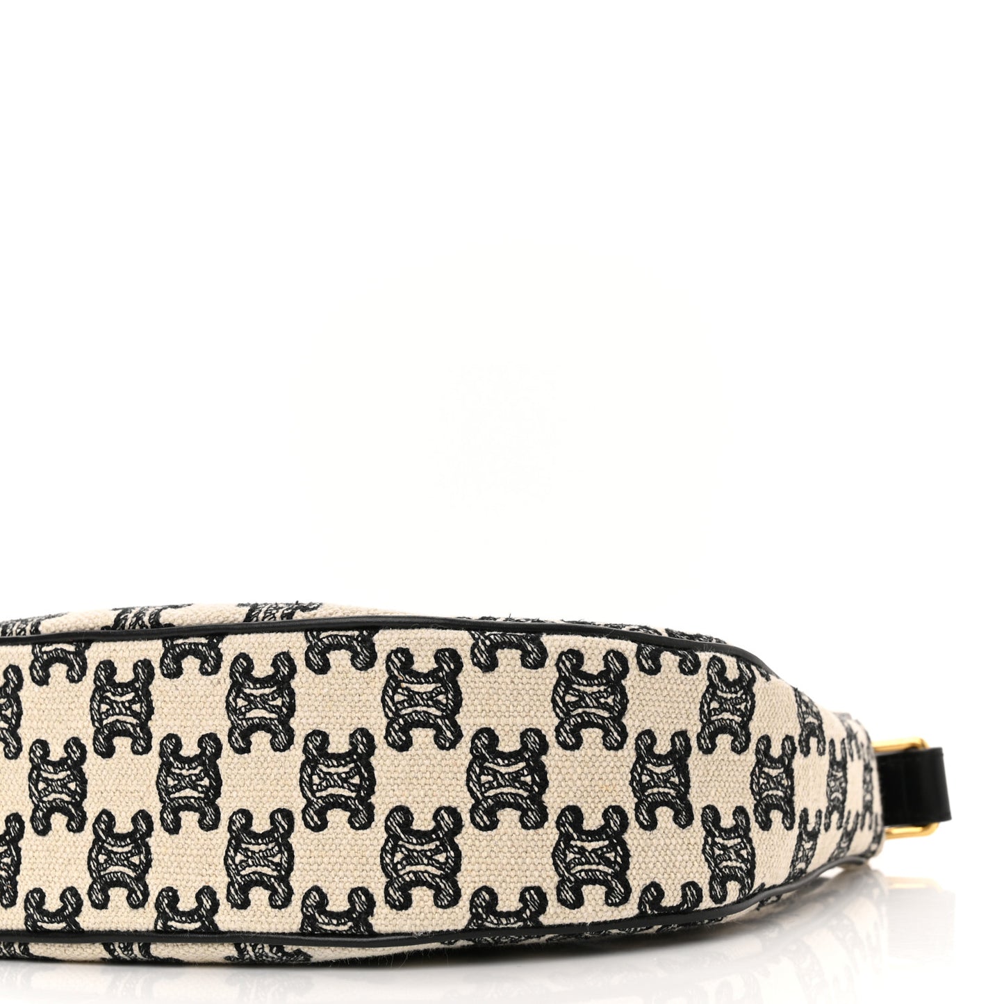Embroidered Ava Triomphe Shoulder Bag Black
