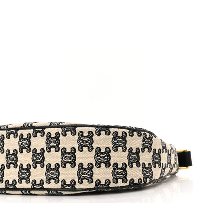 Celine Embroidered Ava Triomphe Shoulder Bag Black 9 of 9