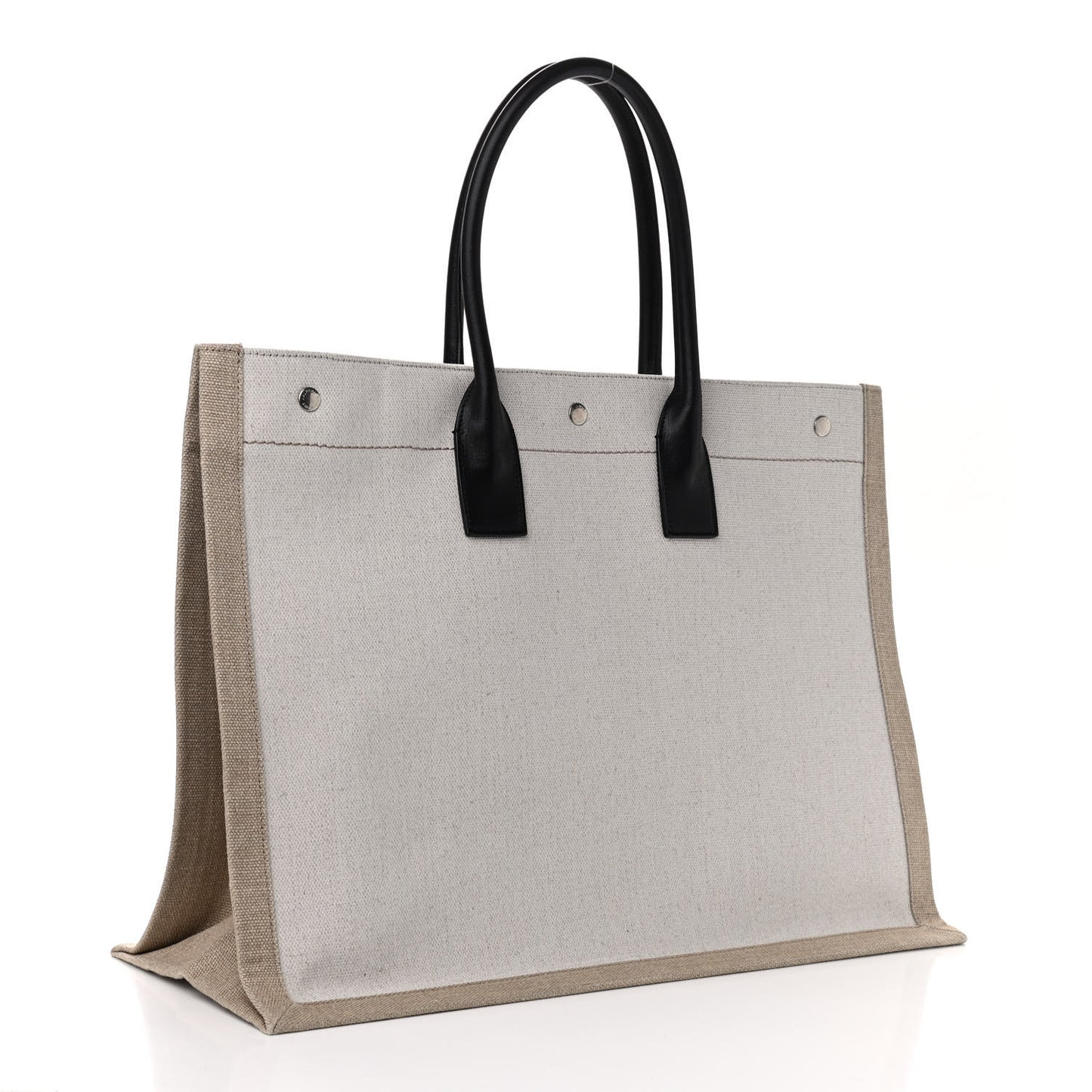 Linen Calfskin Rive Gauche Tote Optic White