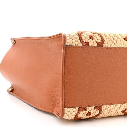 Louis Vuitton Raffia Calfskin Monogram Giant Onthego GM Tan 8 of 11
