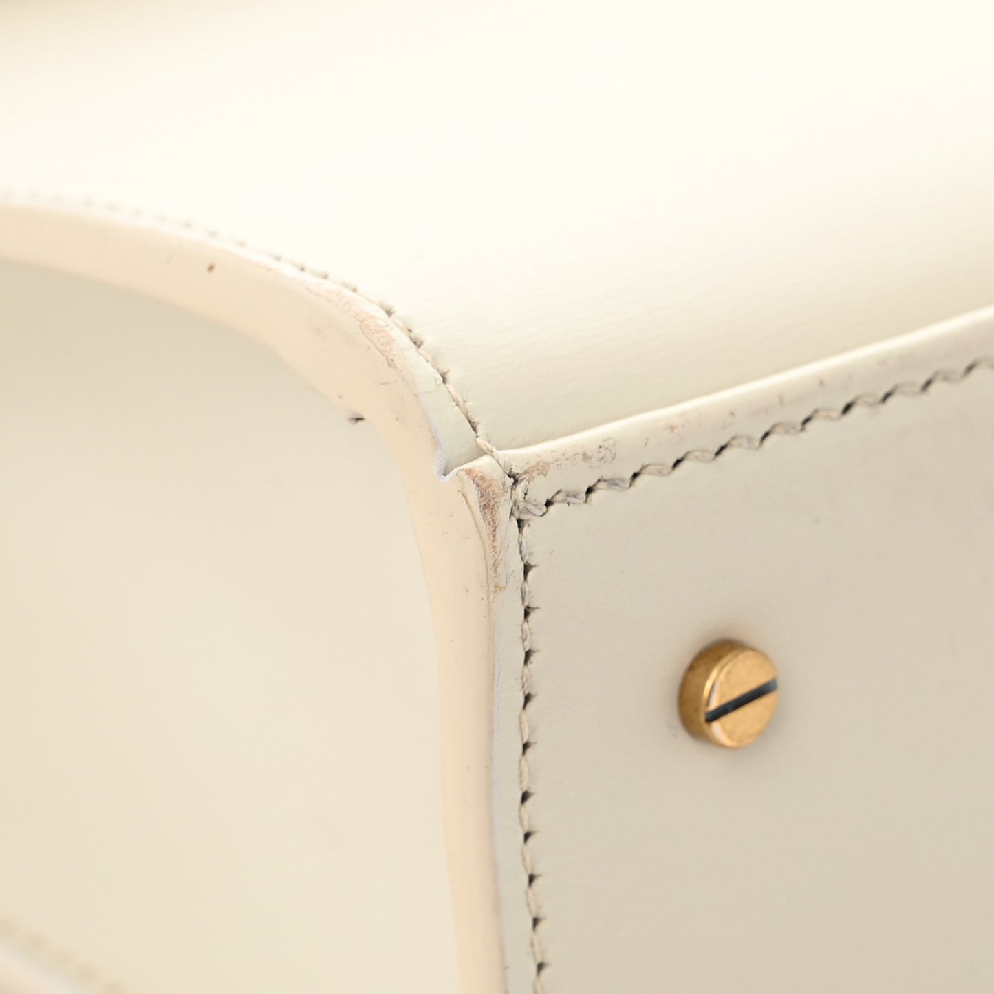 Smooth Calfskin Medium Classic Monogram Cassandra Top Handle Crema Soft Rouge Legion