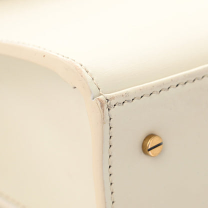 Saint Laurent Smooth Calfskin Medium Classic Monogram Cassandra Top Handle Crema Soft Rouge Legion 11 of 15