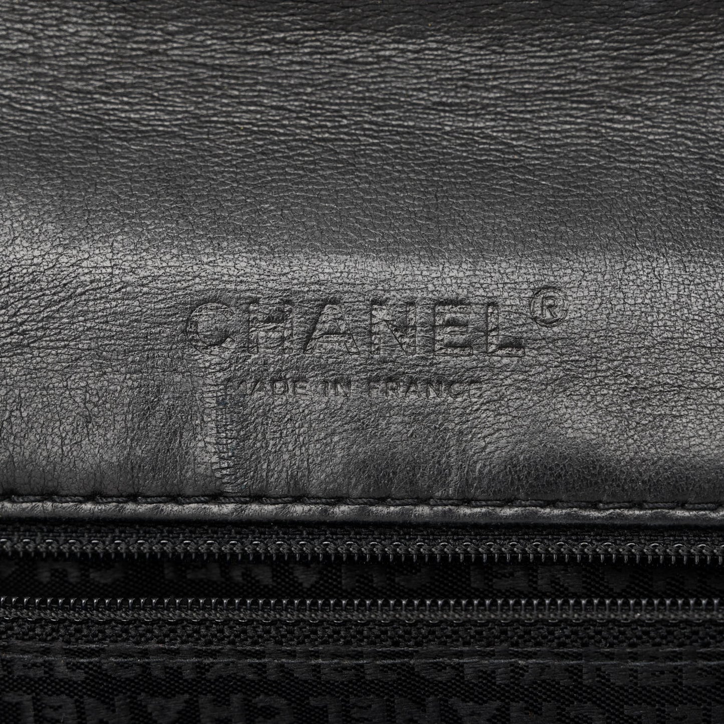 Lambskin Square Quilted 5 Chain Flap Black