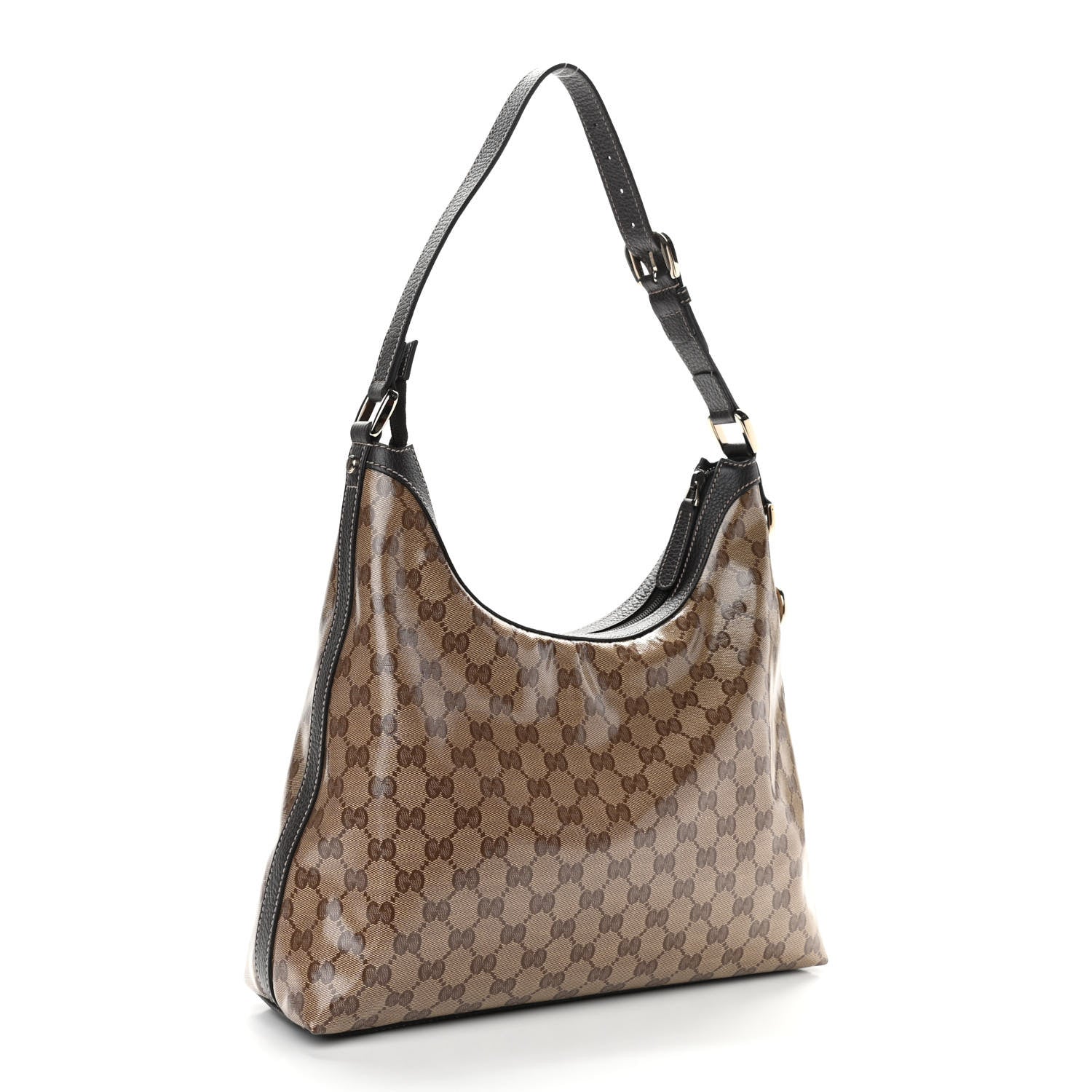 Gucci Crystal Monogram Hobo Dark Brown 2 of 9