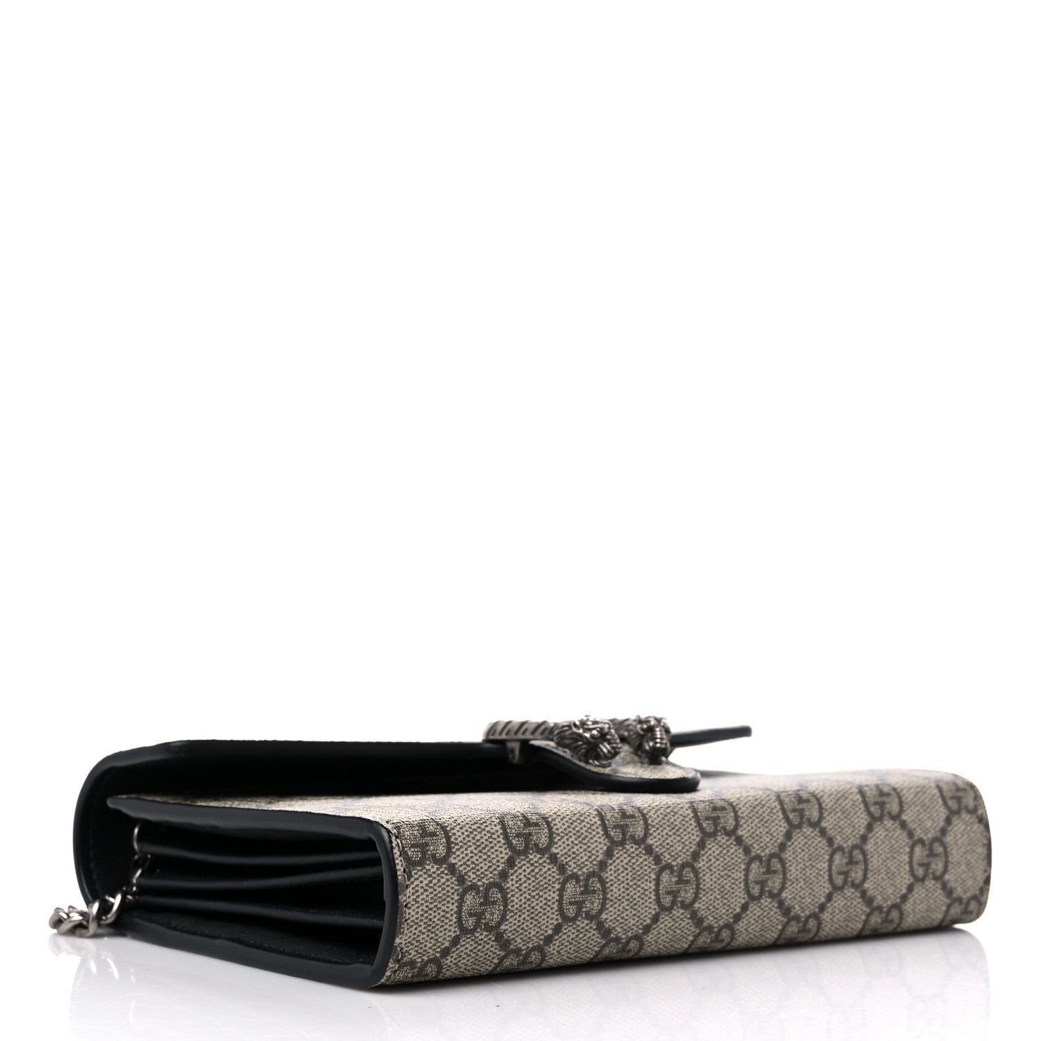 Gucci GG Supreme Monogram Mini Dionysus Chain Wallet Beige Black 4 of 12