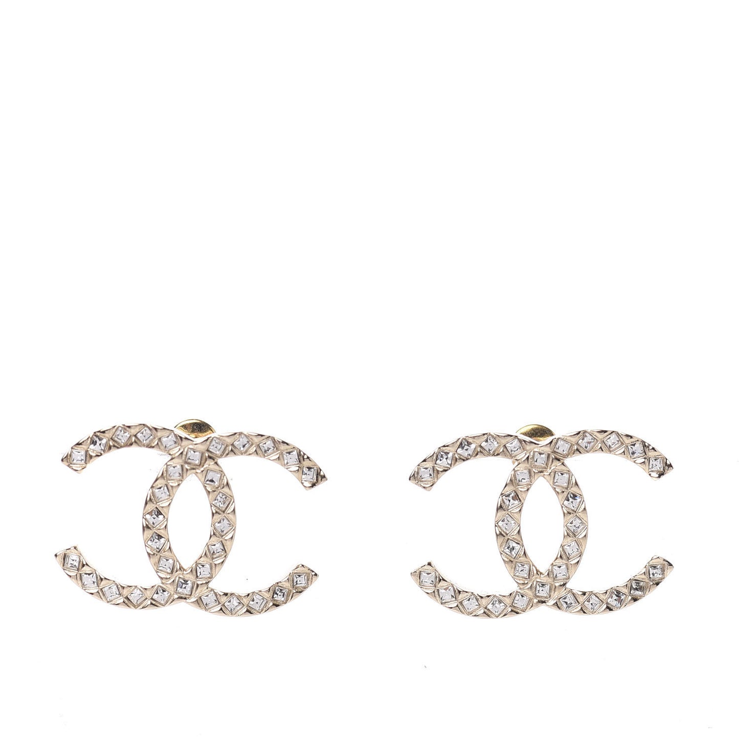 Baguette Crystal High Society CC Earrings Gold