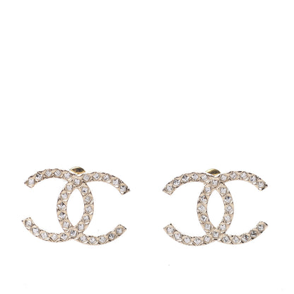 Chanel Baguette Crystal High Society CC Earrings Gold 1 of 5