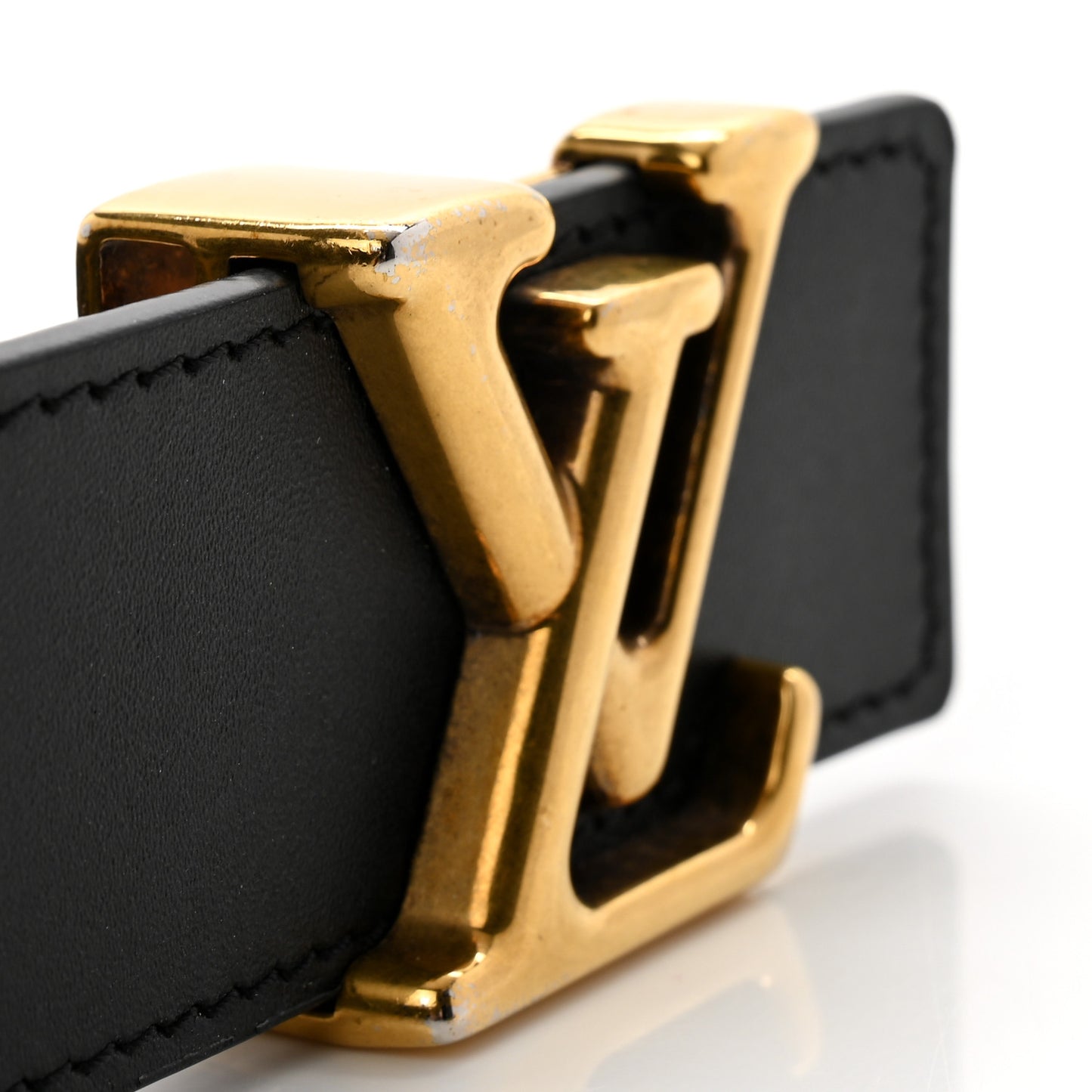 Calfskin 35mm LV New Wave Belt 80 32 Black