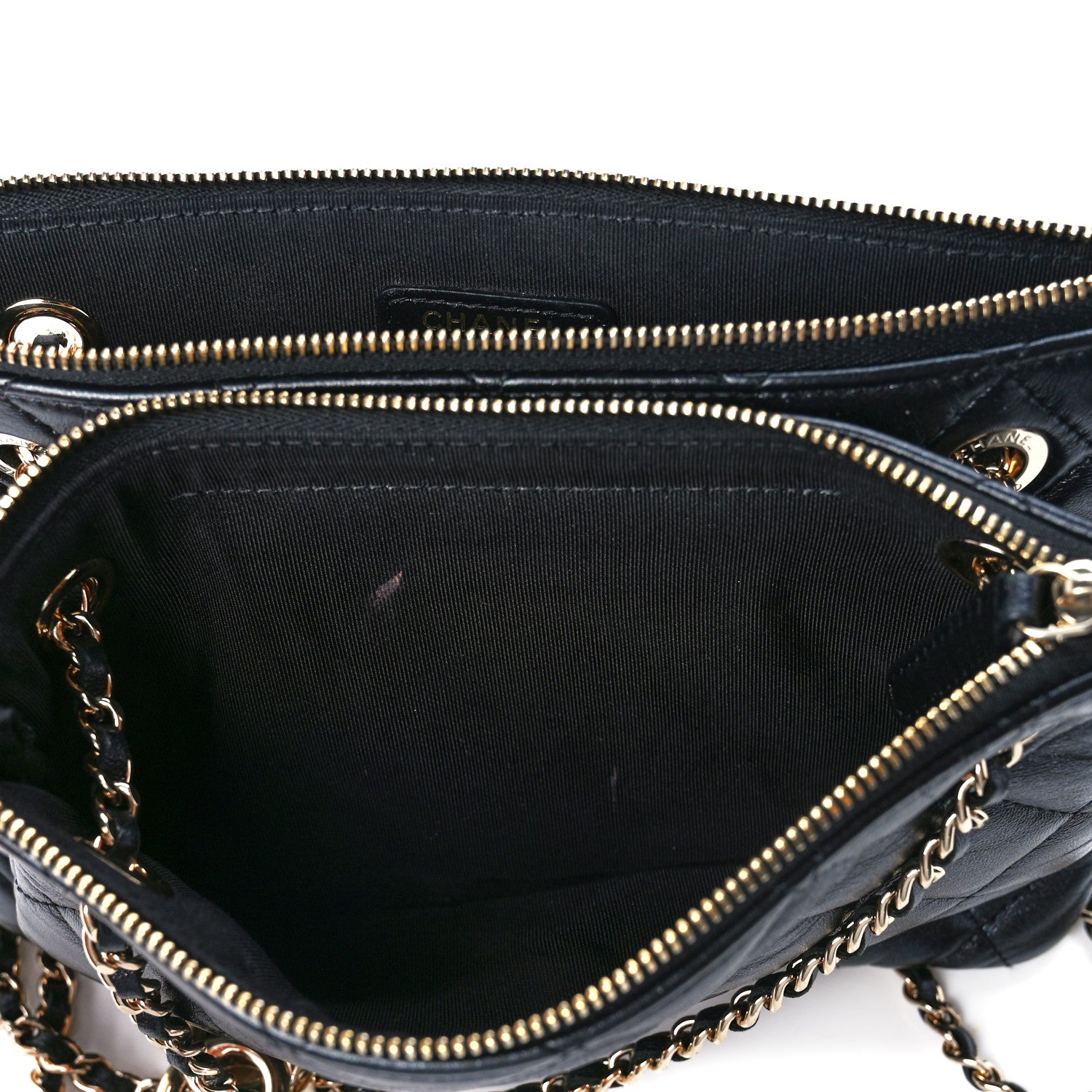Chanel Shiny Lambskin Quilted Medium Double Case With Strap Black 12 of 12