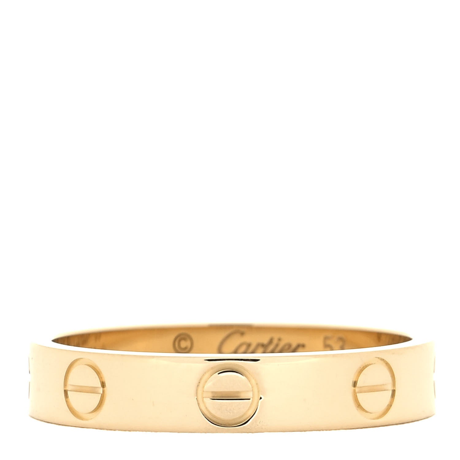 Cartier 18K Yellow Gold 3.5mm LOVE Wedding Band Ring 53 6.25 1 of 5