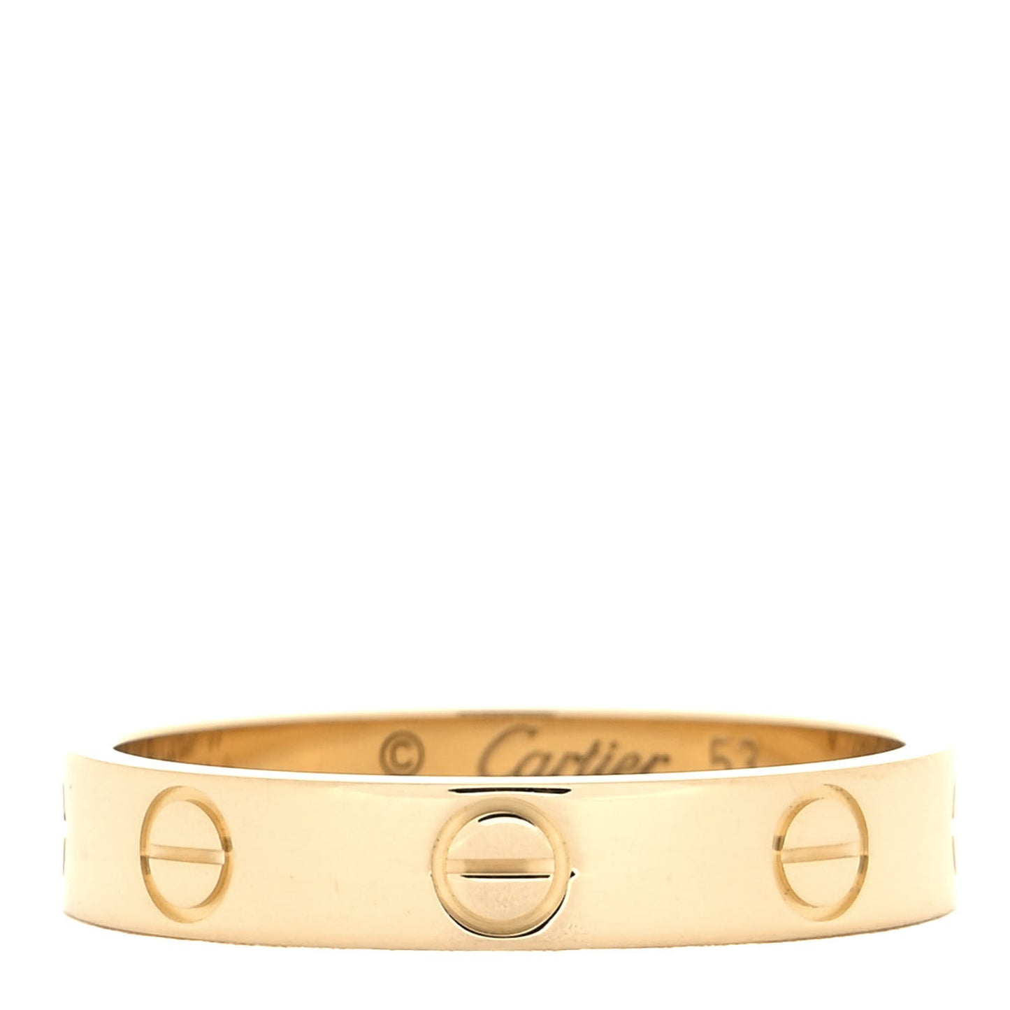 18K Yellow Gold 3.5mm LOVE Wedding Band Ring 53 6.5