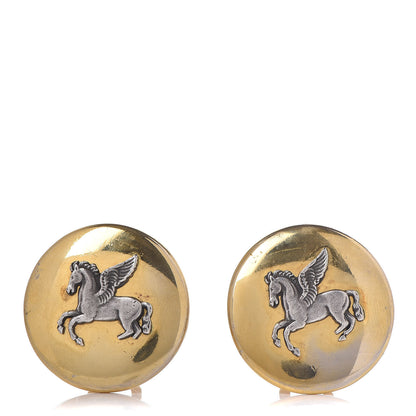 Hermes Gold Plated Clip On Earrings Gold Silver 1 of 8