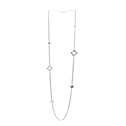 David Yurman Sterling Silver 25mm Quatrefoil Chain Necklace 3 of 4
