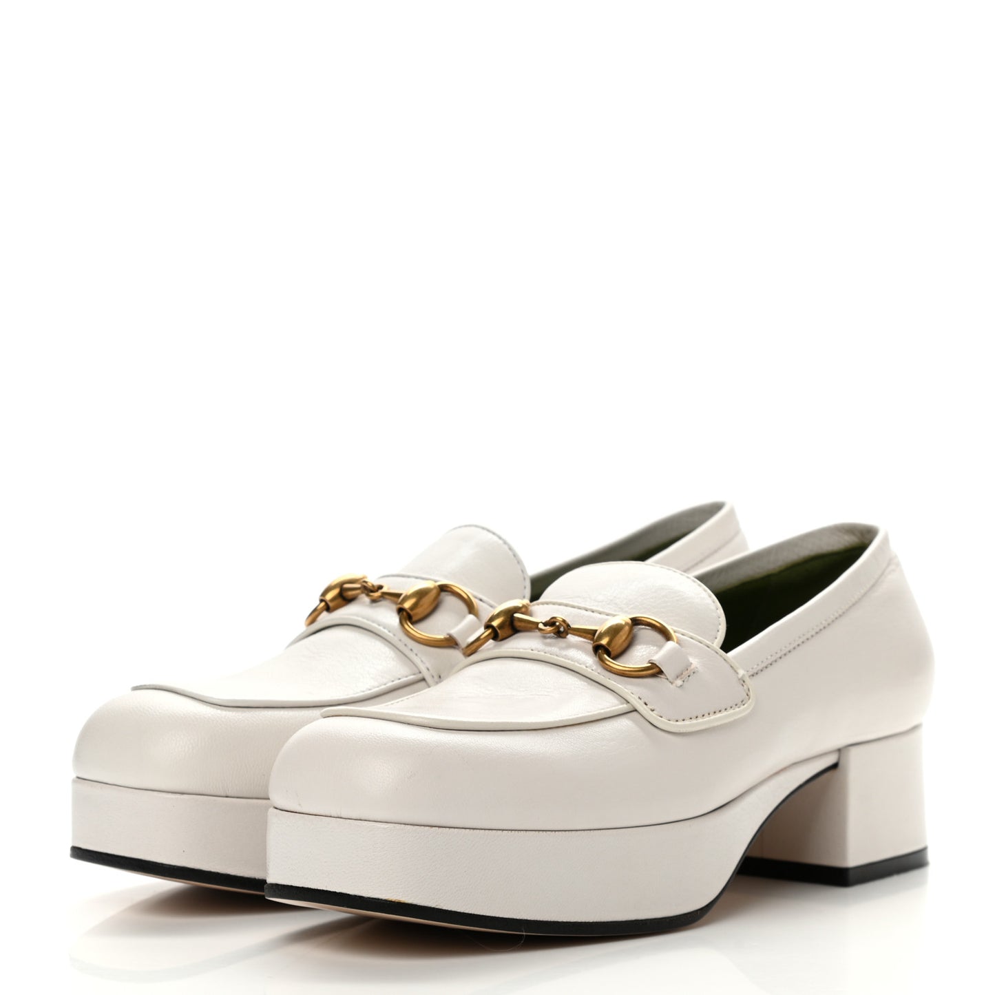 Goatskin Houdan Platform Loafers 36 Great White