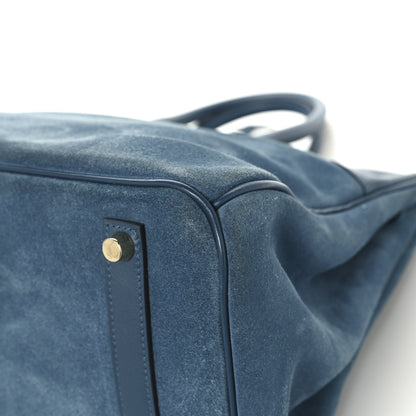 Hermes Veau Doblis Swift Grizzly Birkin 35 Bleu Thalassa 9 of 12