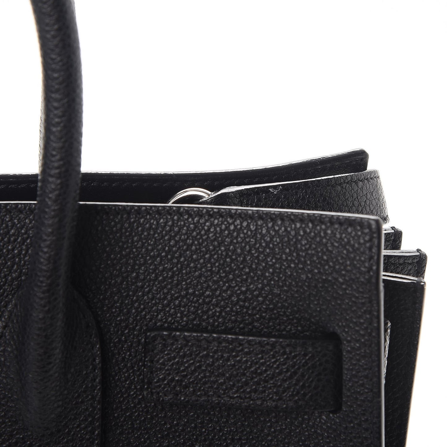 Grained Calfskin Baby Sac De Jour Black