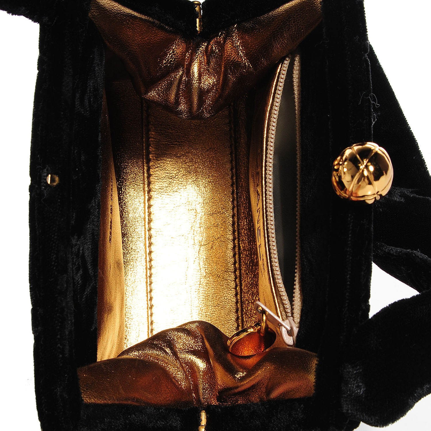 Chanel Velvet Kiss Lock Shoulder Bag Black 8 of 8