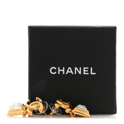 Chanel Large Crystal CC Drop Earrings Gold 5 of 5