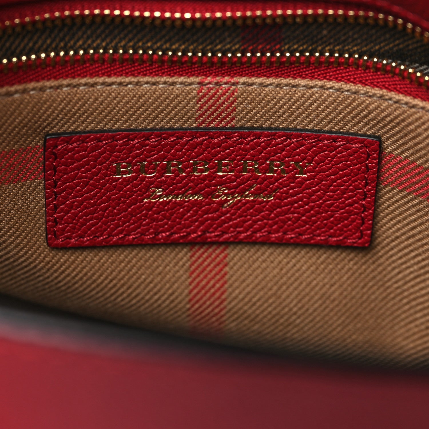 Burberry Soft Grain Calfskin Small Buckle Tote Parade Red 5 of 7