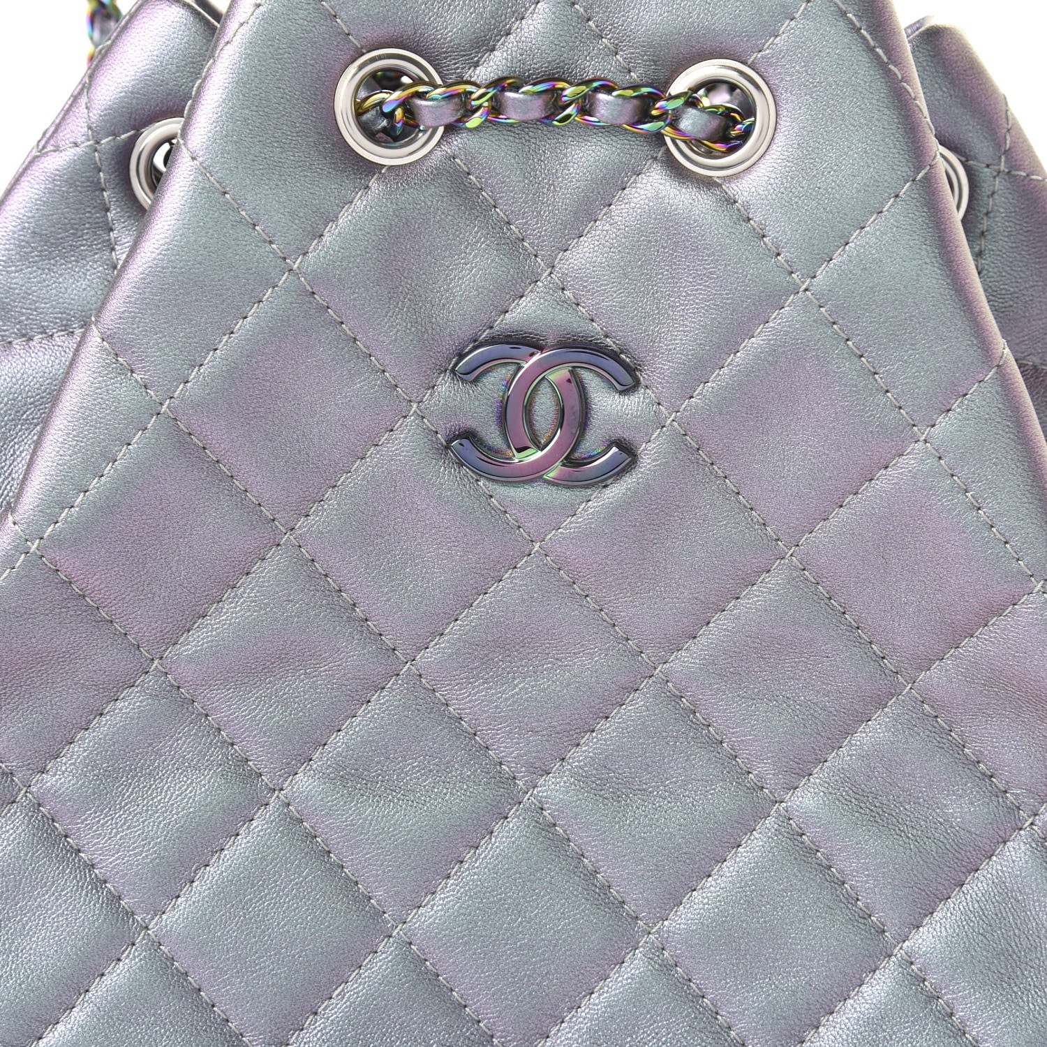 Chanel Iridescent Lambskin Calfskin Small Quilted Gabrielle Backpack Light Purple 9 of 10
