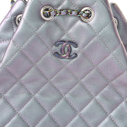 Chanel Iridescent Lambskin Calfskin Small Quilted Gabrielle Backpack Light Purple 9 of 10