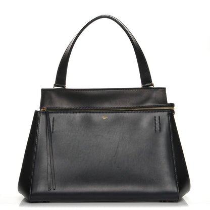Celine Smooth Calfskin Medium Bi-Color Edge Shoulder Bag Black Navy 1 of 8