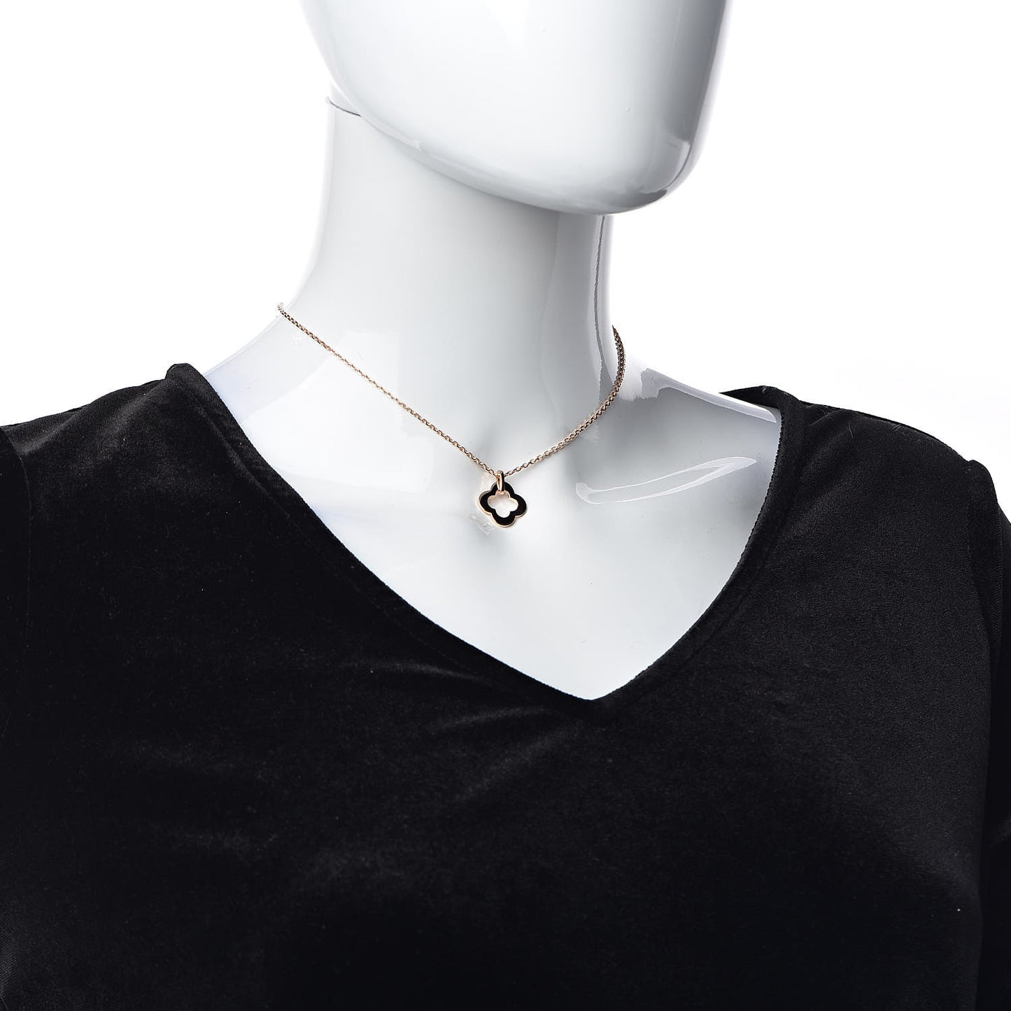 18K Rose Gold Byzantine Alhambra Pendant Necklace