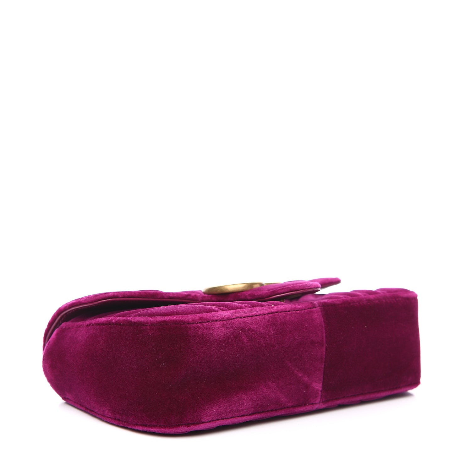 Velvet Matelasse Mini GG Marmont Shoulder Bag Fuchsia Violet Cyclamen