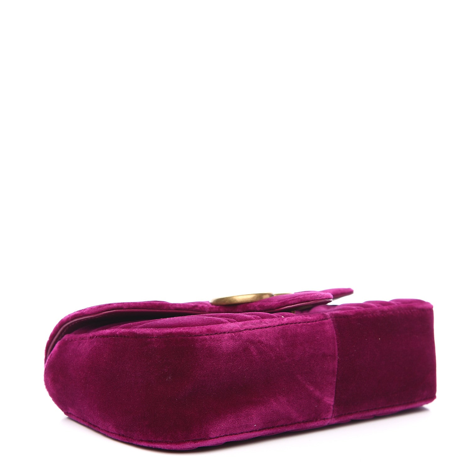 Gucci Velvet Matelasse Mini GG Marmont Shoulder Bag Fuchsia Violet Cyclamen 3 of 11