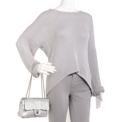 Chanel Sequin Paillette Small Flap Silver 2 of 8