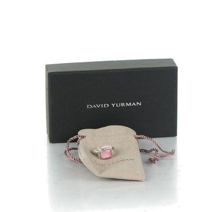 David Yurman Sterling Silver Diamond Rose Quartz 10mm Noblesse Ring 52 6 5 of 5