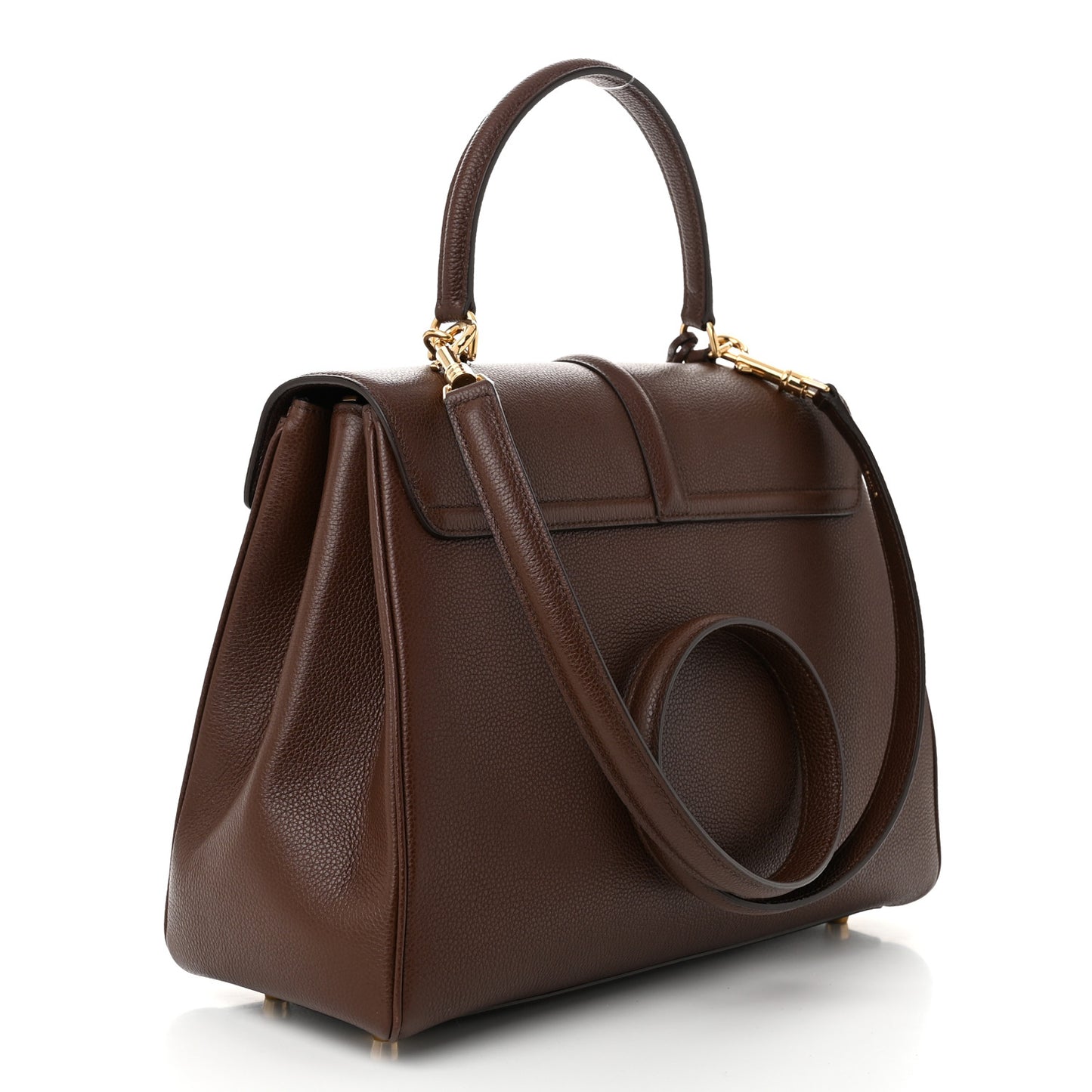 Grained Calfskin Classique 16 Top Handle Bag Brown