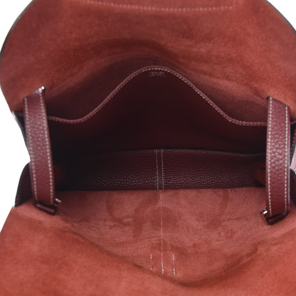Hermes Taurillon Clemence Halzan 31 GM Rouge H 7 of 16