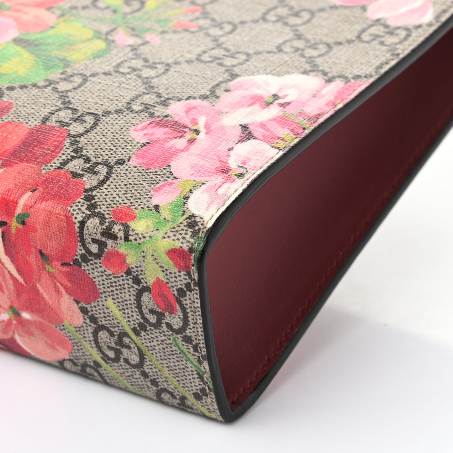 GG Supreme Monogram Blooms Large Cosmetic Case Beige Multicolor Dry Rose